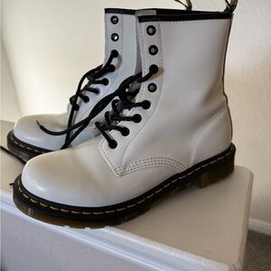 Dr. Martens White Combat Boots woman’s Size 9